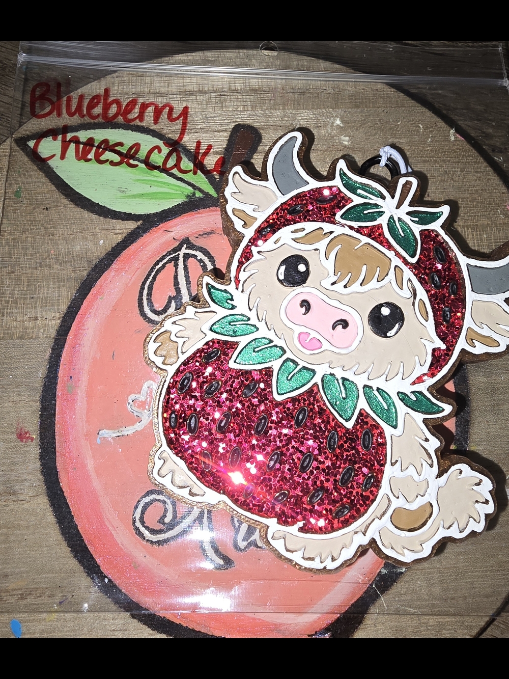 Scented Strawberry Cow Car Freshie